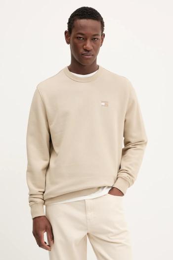 Bavlnená mikina Tommy Jeans zelená farba, s nášivkou, DM0DM20660