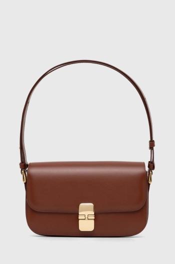 Kožená kabelka A.P.C. Sac Grace Baguette hnedá farba, PXBMW.F61615.CAD