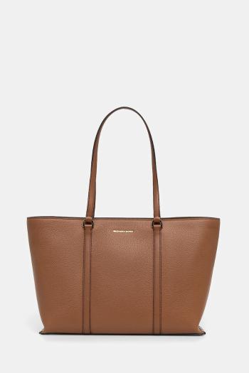 Kožená kabelka MICHAEL Michael Kors hnedá farba