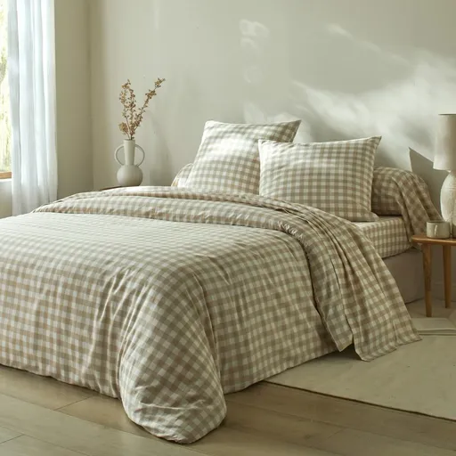 Posteľná bavlnená bielizeň Lou s kockovaným vzorom