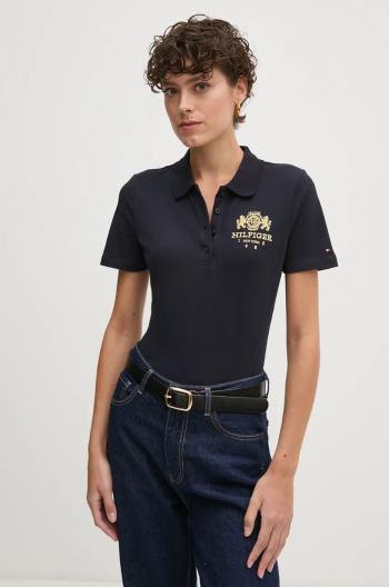 Polo tričko Tommy Hilfiger dámske, tmavomodrá farba, WW0WW43609