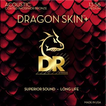 DR Strings Dragon Skin+ Coated Phospore Bronze Medium 13-56 Struny pre akustickú gitaru