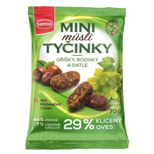 SEMIX Mini müsli tyčinky s orieškami bez lepku 70 g