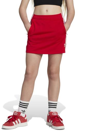 Dievčenská sukňa adidas Originals červená farba, mini, áčkový strih, JC9136