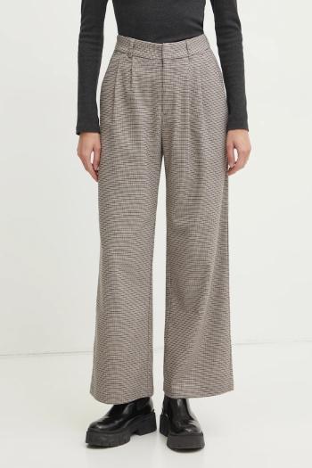 Nohavice Hollister Co. dámske, béžová farba, rovné, vysoký pás, KI356-4178