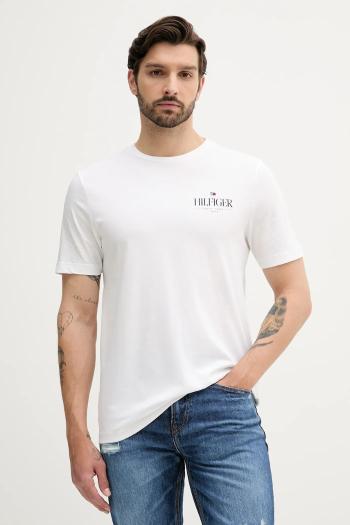 Bavlnené tričko Tommy Hilfiger pánske, biela farba, s potlačou, MW0MW39355