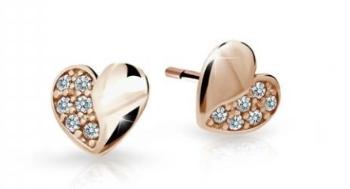 Cutie Jewellery Detské náušnice z ružového zlata C2160-30-X-4 biela