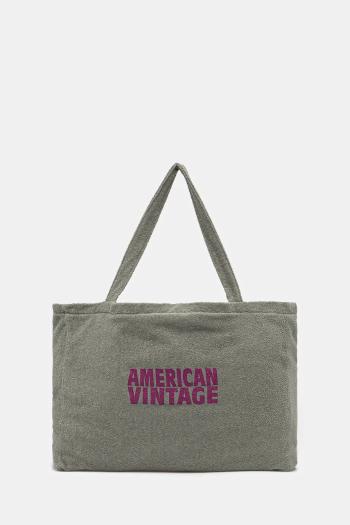 Bavlnená taška American Vintage zelená farba, BOBY27A