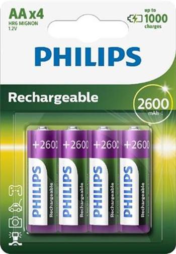 PHILIPS Nabíjacia batéria AA R6B4B260/10 4 ks