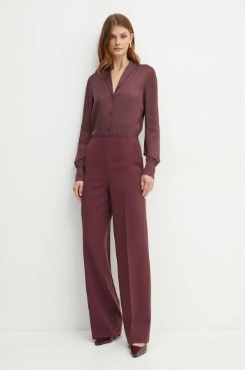 Overal Twinset bordová farba, s golierom, 242TT2103