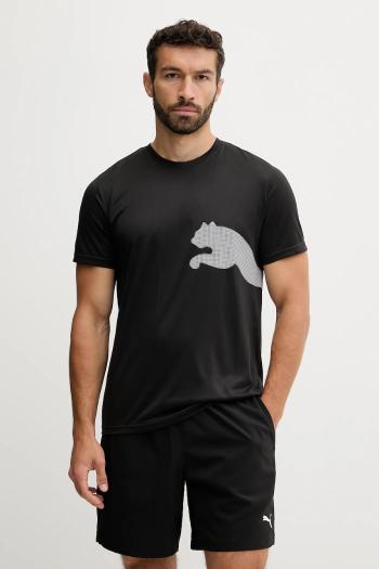 Tréningové tričko Puma čierna farba, vzorované, 526721
