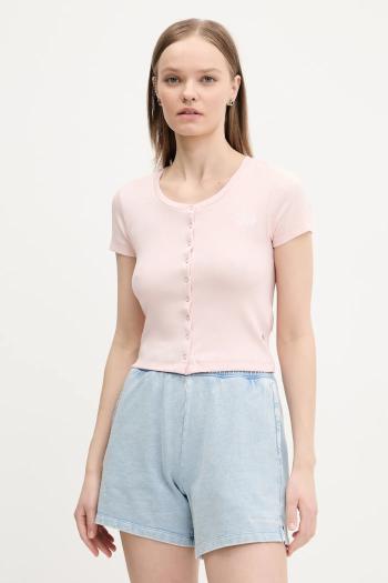 Tričko Guess Jeans dámske, ružová farba, W5GP27 KA0H1