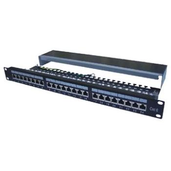 Datacom Patch panel 19 STP 24 port CAT6A LSA 1U BK (3 × 8p)/VL (3131)