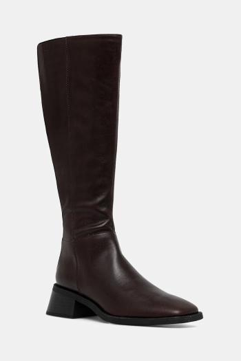 Kožené čižmy Vagabond Shoemakers BLANCA hnedá farba, na plochom podpätku, 5417-801-35