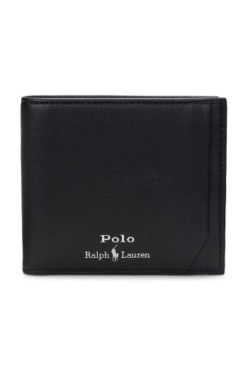 Kožená peňaženka Polo Ralph Lauren pánska, čierna farba, 405963228