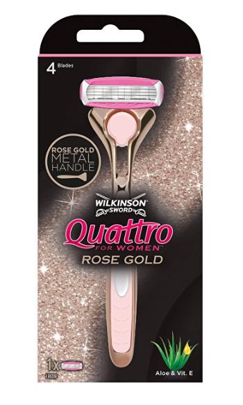 WILKINSON SWORD Quattro Rose Gold holiaci strojček pre ženy+ náhradná hlavica