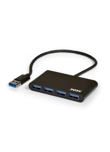 PORT HUB USB-A, 4x USB-A 3.0, čierna