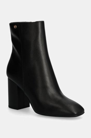 Členkové topánky MICHAEL Michael Kors Hazel dámske, čierna farba, na podpätku, 40F4HZHEEL.001