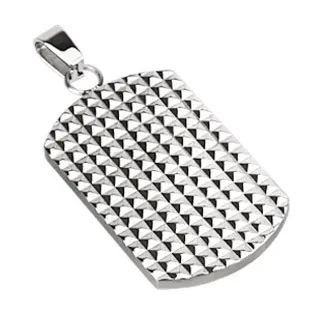 Oceľový prívesok - lesklá tabuľka s malými hrotmi