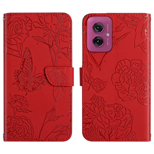 ART BLOSSOM Peňaženkový obal pre Motorola Moto G55 5G červený