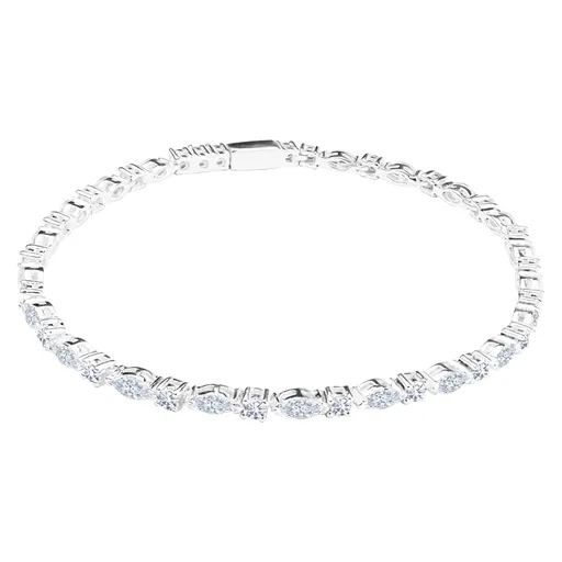 Strieborný 925 náramok - striedajúce sa okrúhle a zrnkové očká, zirkóny