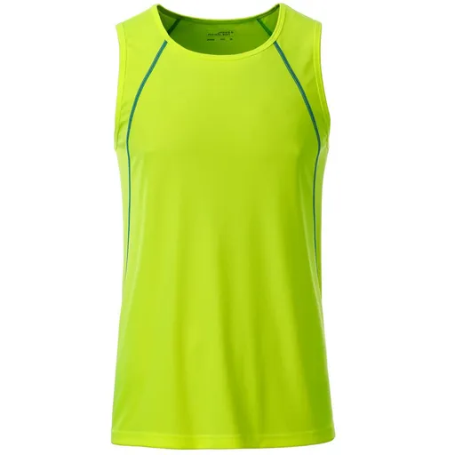 James & Nicholson (Daiber) Pánske funkčné tielko JN494 - Jasnožltá / jasnomodrá | L