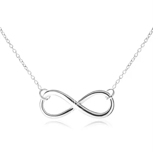 Nastaviteľný náhrdelník zo striebra 925, INFINITY symbol, jemná retiazka