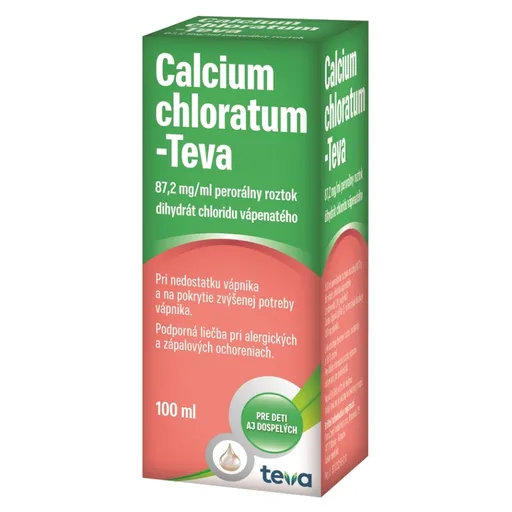 CALCIUM CHLORATUM - TEVA Perorálny roztok 100 ml