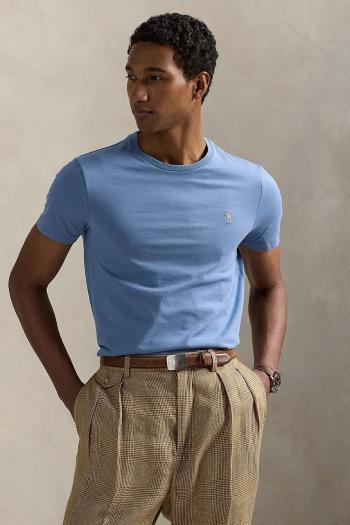 Bavlnené tričko Polo Ralph Lauren pánske, červená farba, jednofarebné, 710671438