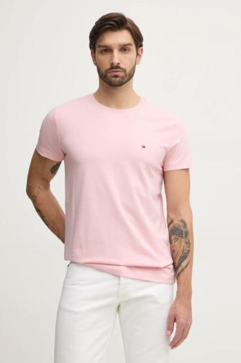 Tričko Tommy Hilfiger pánske, ružová farba, jednofarebné, MW0MW10800
