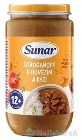 SUNAR STROGANOV S HOVÄDZÍM MÄSOM zeleninovo-mäsový príkrm 12m+ 235g