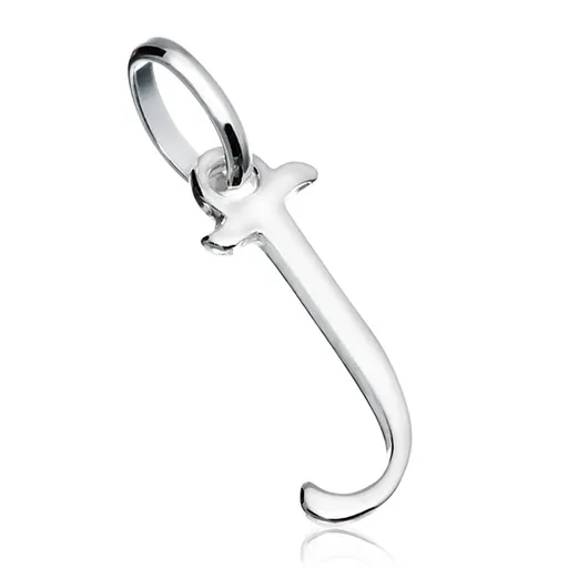 Strieborný prívesok 925 - hladké ozdobné písmeno J