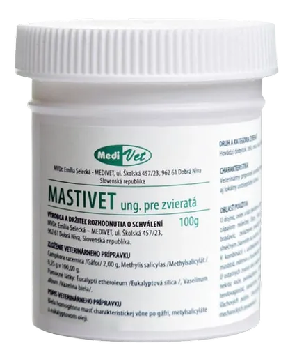 Mastivet masť na vemeno s gáfrom pre dojnice 100g