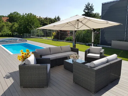 DEOKORK Ratanová variabilná zostava SEVILLA pre 7 osob (antracit)