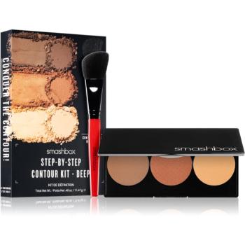 Smashbox Step By Step Contour Kit kontúrovacia paletka na tvár so štetčekom odtieň Medium/Dark 11.47 g