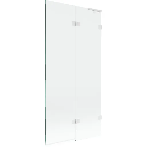 MEXEN/S - Lunar L vaňová zástena 2-krídlová pravá 90 x 150, transparent, biela 897L-090-100-20-00-P