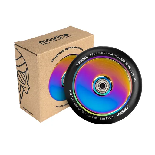 Náhradné MOVINO kolieska na freestyle kolobežku 120mm, hliník, Kraken 2 ks, Rainbow