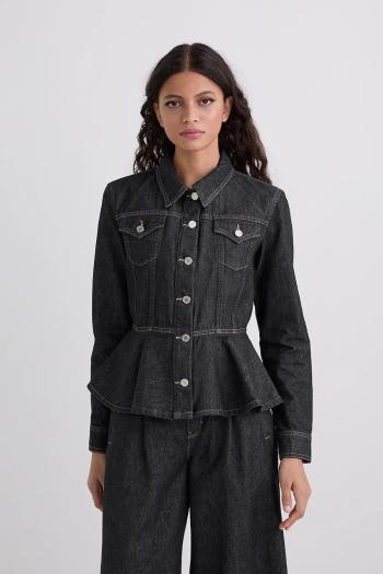 Rifľová bunda Karl Lagerfeld tmavomodrá farba, prechodná, A3W14001
