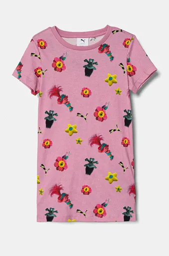 Detské bavlnené tričko Puma X TROLLS Elongated Tee