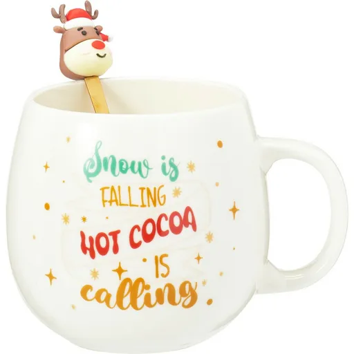 Vianočný porcelánový hrnček s lyžičkou Sob 550 ml