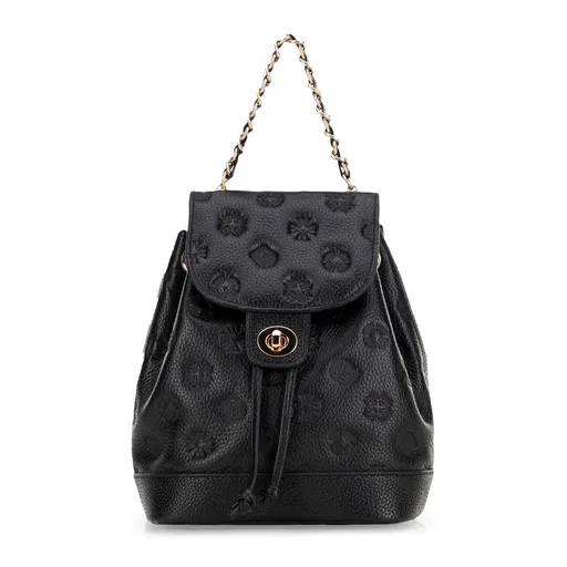 Kožená crossbody kabelka s razením malinová 99-4E-307-33