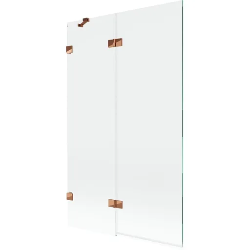 MEXEN/S - Lunar vaňová zástena 2-krídlová ľavá 110 x 150, transparent, ružové zlato 897-110-100-60-00-L