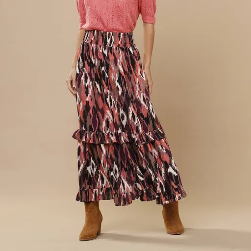 Dlhá sukňa s pružným pásom a potlačou