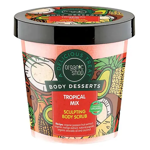 ORGANIC SHOP Body Desserts Telový peeling proti celulitíde Tropický mix 450 ml