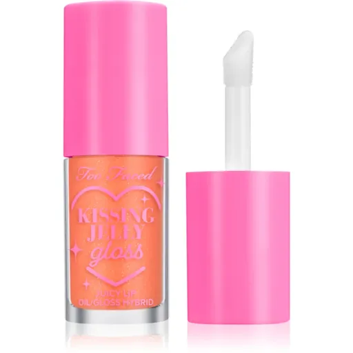 Too Faced Kissing Jelly Lip Oil Gloss olejový lesk na pery pre intenzívnu hydratáciu odtieň Peach Ring 4.5 ml