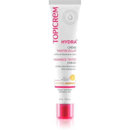 Topicrem UH FACE HYDRA+ Radiance Tinted Cream tónujúci hydratačný krém SPF 40 odtieň Medium 40 ml