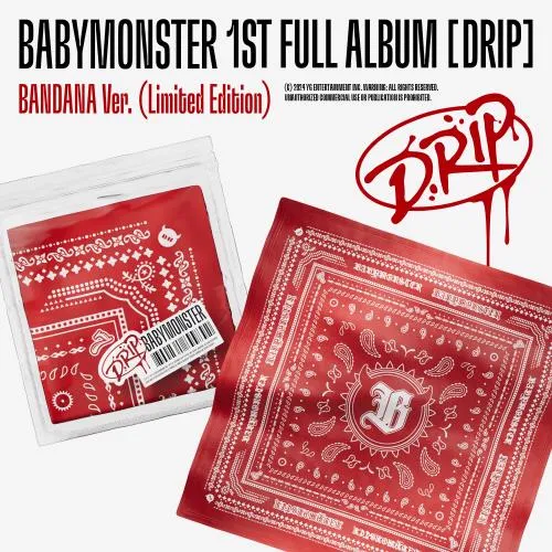 Babymonster, Babymonster Vol.1 Drip Bandana Zip Lock Qr Card Bandana 1Ea Pin Button 1Ea Bandana Se, CD