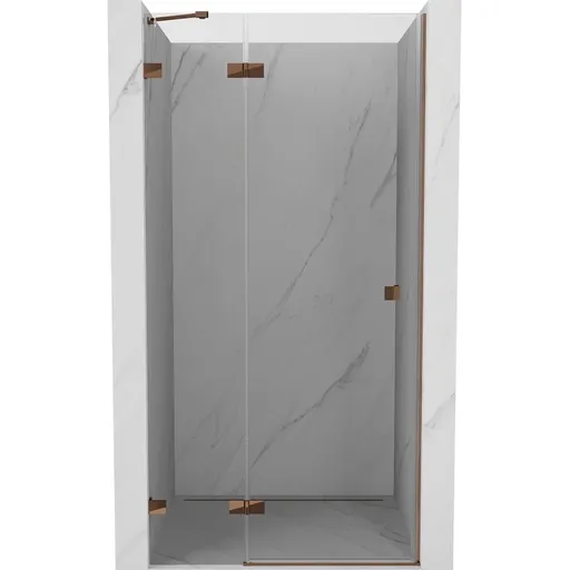 MEXEN/S - Lunar sprchové dvere krídlové ľavé 85, transparent, ružové zlato 834-085-000-60-00-L