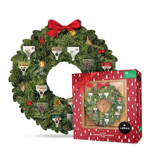 LEROS Bylinný adventný kalendár veniec 24 sáčkov