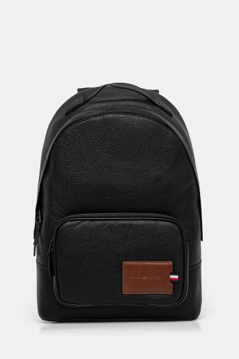 Kožený ruksak Tommy Hilfiger pánsky, čierna farba, veľký, jednofarebný, AM0AM13076